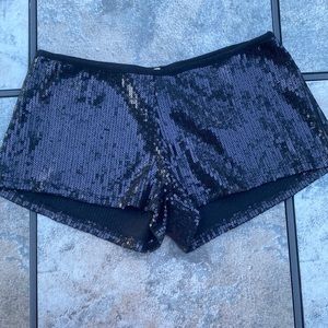 🌺 Oboe Black Sequin (Hot Pants) Shorts, Great with stockings! So fashionable!
